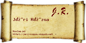 Jári Rózsa névjegykártya