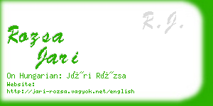 rozsa jari business card